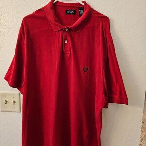 CHAPS Men's Red Polo Shirt - Size XXL - 3 Button - Golf Pullover - Casual Appare